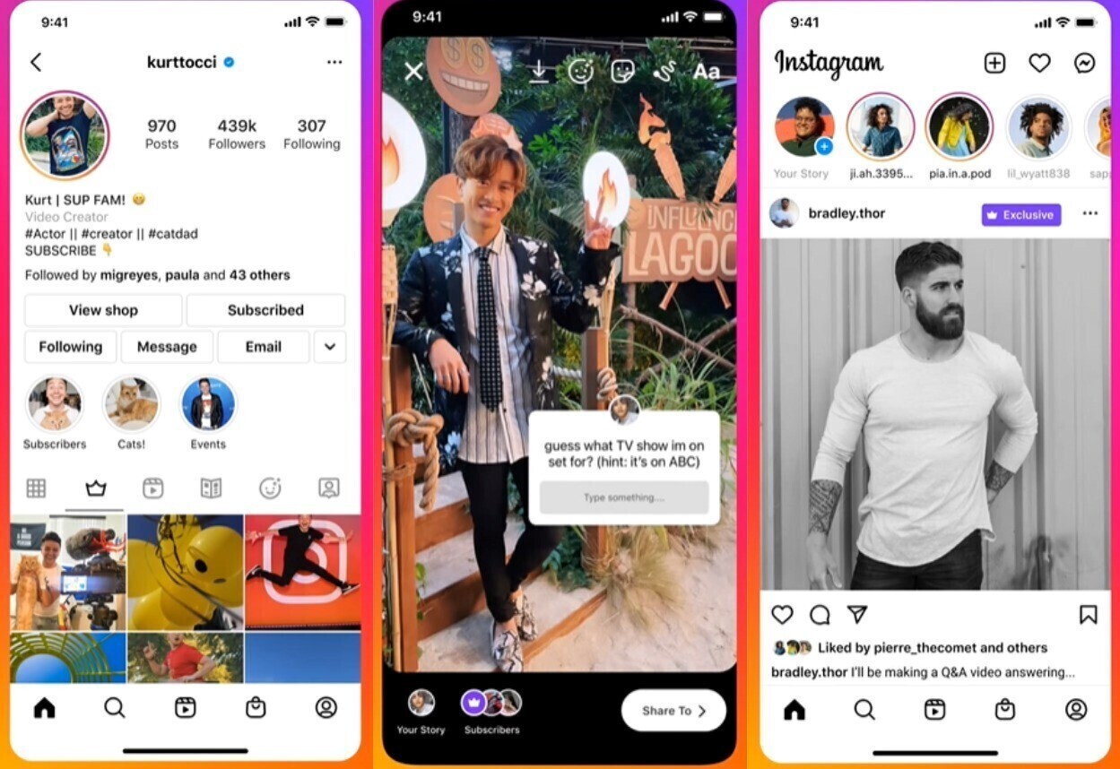 Instagram- paid subscription